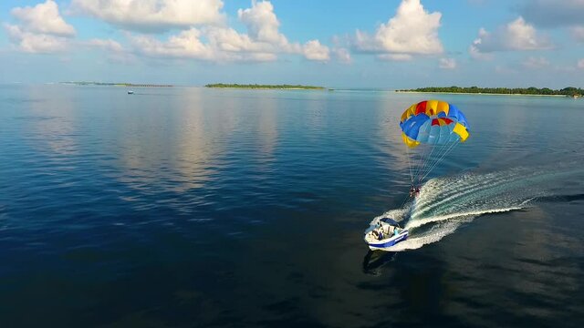 Parasailing - Water Sports Fun in the Maldives.
