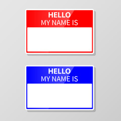 Name tag vector Hello my name is label sticker Vector