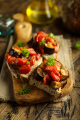 Bruschetta with roasted vegetables