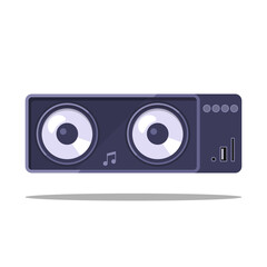 Portable wireless speaker Connect with smartphone to play the music. Vector icon