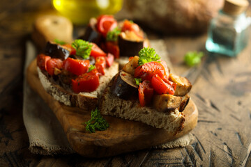 Bruschetta with roasted vegetables