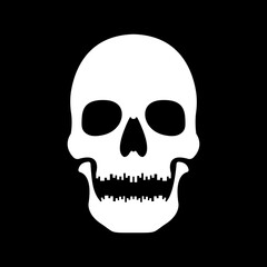 Human Head Skull Vector