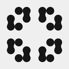 Fototapeta premium Abstract Cross Pattern Dots Logo generative computational art illustration