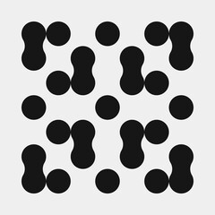 Fototapeta premium Abstract Cross Pattern Dots Logo generative computational art illustration
