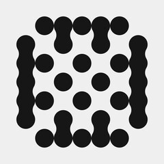 Abstract Cross Pattern Dots Logo generative computational art illustration