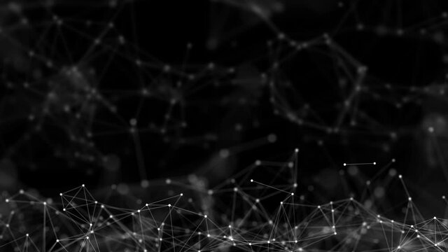 Connecting lines and dots.Big data visualization Loop background. Abstract technology glowing connections in space with particles. Medical, Medicine, Science, Chemistry internet, plexus, social media