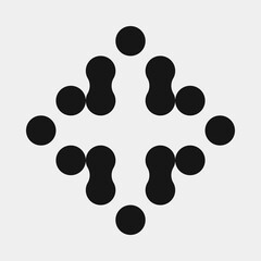 Abstract Cross Pattern Dots Logo generative computational art illustration