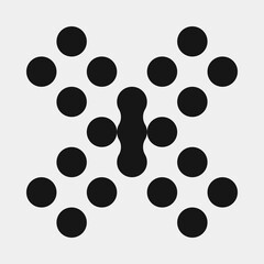 Abstract Cross Pattern Dots Logo generative computational art illustration