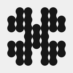 Abstract Cross Pattern Dots Logo generative computational art illustration