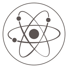 Atom grey icon.