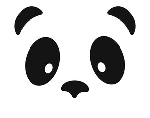 Fototapeta premium Panda face simple black and white forms.