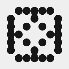 Abstract Cross Pattern Dots Logo generative computational art illustration