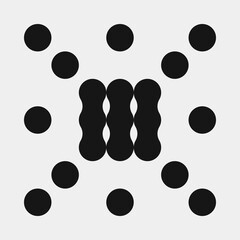 Abstract Cross Pattern Dots Logo generative computational art illustration