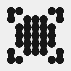 Abstract Cross Pattern Dots Logo generative computational art illustration