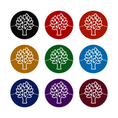 Tree logo template. Tree icon, color set