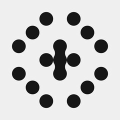 Abstract Cross Pattern Dots Logo generative computational art illustration