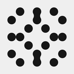 Abstract Cross Pattern Dots Logo generative computational art illustration