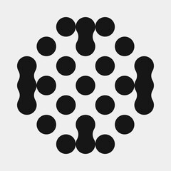 Abstract Cross Pattern Dots Logo generative computational art illustration