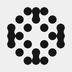 Abstract Cross Pattern Dots Logo generative computational art illustration