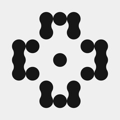 Abstract Cross Pattern Dots Logo generative computational art illustration