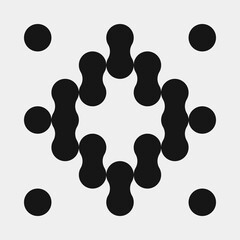 Abstract Cross Pattern Dots Logo generative computational art illustration