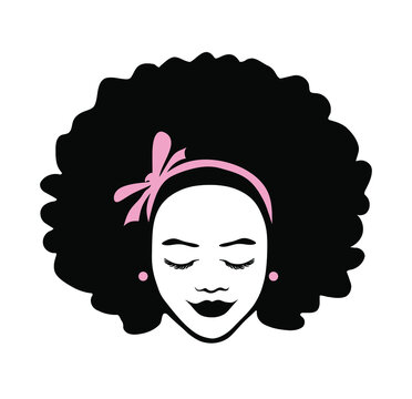 Afro black girl vector
