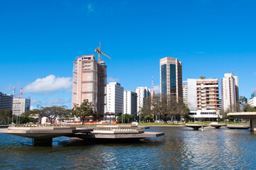 Fototapeta na wymiar BRASILIA, BRAZIL - JUNE 6, 2015: Southern Hotel Sector of Brasilia. Example of modern urban planning by Oscar Niemeyer and Lucio Costa.
