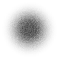 Stippled circular gradient. Large section of random dots, decreasing in size according to tone