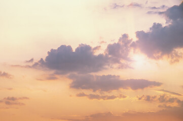 Fototapeta na wymiar Beautiful sunset sky with Cumulus clouds, background