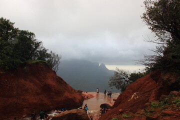 Rainy day with fog and greenery, Matheran, smallest hill station in India, Maharashtra