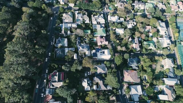 Drone skyview of Cape Town, Table Mountain, Devil's pick, UCT colleges, streets, cars, rush hour, shoot with Phantom 4 pro in 2018 South Africa