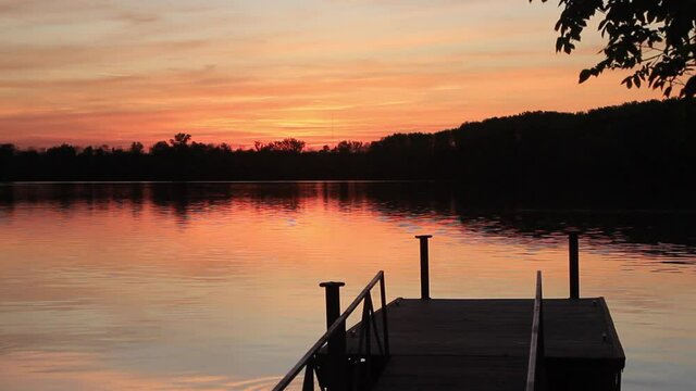 A gorgeous shot of the sunset from the pier on Crab Orchard Lake.