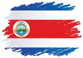 Flag of Costa Rica, Republic of Costa Rica. Bright, colorful vector illustration.