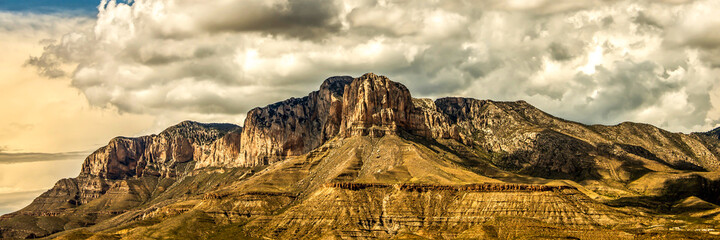Storm cloud covered Guadalupe Mountains National Park in Texas
