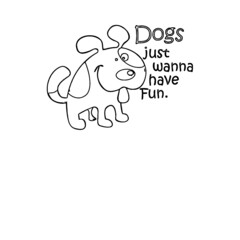 dogs just wanna have fun mens design t design animals coloring book animals vector illustration - obrazy, fototapety, plakaty