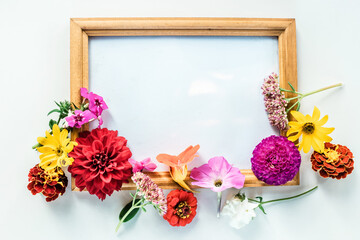 frame with flowers