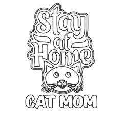 funny womens cat stay at home mom t womens sport t design animals coloring book animals vector illustration