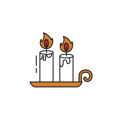 Cute candle icon on white background.