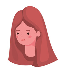 brown hair woman cartoon head vector design