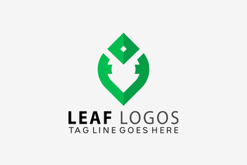 Letter V Nature Leaf Creative Logo Design Vector Illustration Template