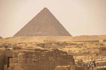 Panoramic view from Giza Desert, Architecture and historical place from Egypt, El Cairo 2018