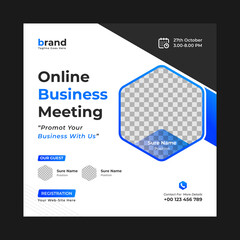 Invitation web banner to the  business conference.  web banner template design with vector.Social Media Banner and square  Annual business conference Web Banner.