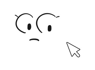 Design of face watching a cursor