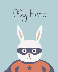 Creative design of baby rabbit hero