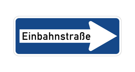 One way road sign in german language