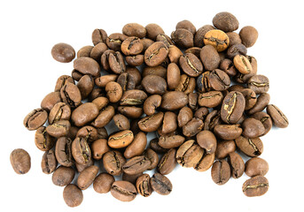 Coffee beans isolated on a white background