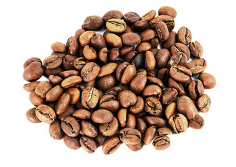 Coffee beans isolated on a white background