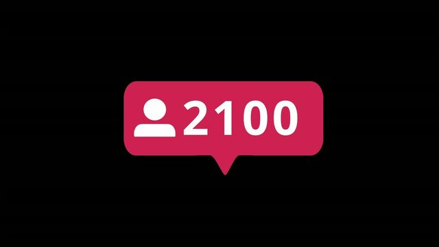 POPULAR social media friend request button counter going up.Nice and unique comment icons with beautiful motion.Animation. Abstract animation of social media reaction buttons