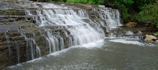 Panorama of Darnley Cascade on Spencer Creek Niagara Escarpement Ontario