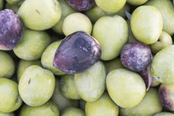 Olives of the Gordal variety are large fruits and green or reddish black color with a very pleasant taste to eat as a tapa